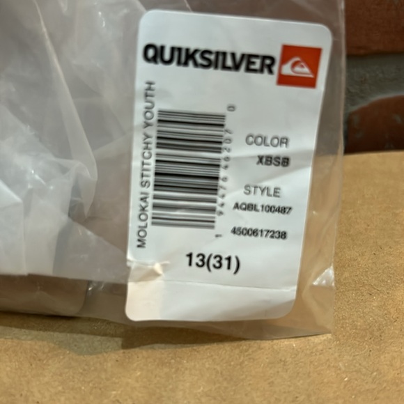 Quicksilver boys flip flops bright blue strap size 12 toddler Never worn - Picture 6 of 7